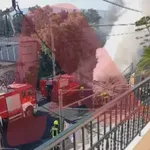 Ολοσχερώς καταστράφηκε το λεωφορείο που έπιασε φωτιά