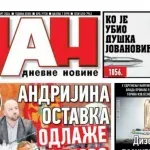 Naslovna strana “Dana” za 11. mart 2026