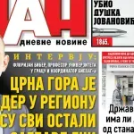 Naslovna strana "Dana" za 20. mart