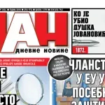 Naslovna strana “Dana” za 27. mart 2026