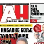 Naslovna strana "Dana" za 29. mart