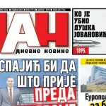 Naslovna strana “Dana” za 19. april 2026