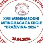 Miting bacača kugle u subotu u Draževini