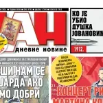 Naslovna strana "Dana" za 6. maj