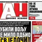 Naslovna strana "Dana" za 10. maj