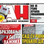 Naslovna strana "Dana" za 15. maj