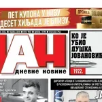 Naslovna strana "Dana" za 16. maj 2026