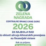 Centralna banka raspisuje konkurs za dodjelu „Zelene nagrade CBCG“ za 2026. godinu