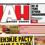 Naslovna strana "Dana" za 30. maj 2026