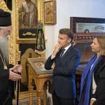 Makron i Milatović sa Joanikijem u Cetinjskom manastiru