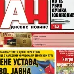 Naslovna strana "Dana" za 9.jun
