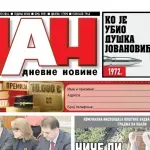 Naslovna strana "Dana" za 5. jul 2026.
