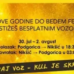 Nikšić: Besplatan voz za posjetioce Bedem festa i ove godine