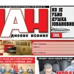 Naslovna strana "Dana" za 2. avgust