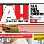 Naslovna strana "Dana" za 9. avgust