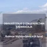 Uprava za saobraćaj: Obustava saobraćaja na dijelu Bulevara Vojislavljevića