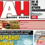 Naslovna strana "Dana" za 3. avgust