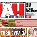 Naslovna strana "Dana" za 8. septembar
