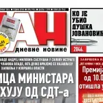 Naslovna strana "Dana" za 17. septembar