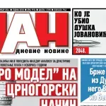 Naslovna strana “Dana” za 19. septembar