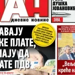Naslovna strana "Dana" za 21. septembar