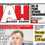 Naslovna strana "Dana" za 1. oktobar