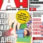 Naslovna strana "Dana" za 12. oktobar