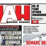 Naslovna strana “Dana” za 31. oktobar