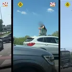 Bizarno: moški skakal po avtomobilih, obvladali so ga šele interventni policisti