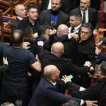 Fizični obračun v parlamentu: posredovati je moralo parlamentarno varnostno osebje