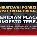 Meridianbet plaća troškove za sve tikete do 20€