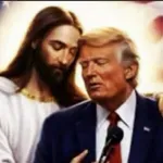 Na novoj slici Tramp u zagrljaju Isusa